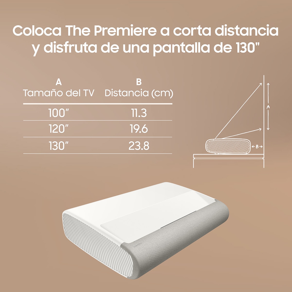 Proyector Samsung The Premiere LPU9D, UHD 4K Smart, Triple Láser, tiro ultra corto, Dolby Atmos, hasta 130" Blanco-7