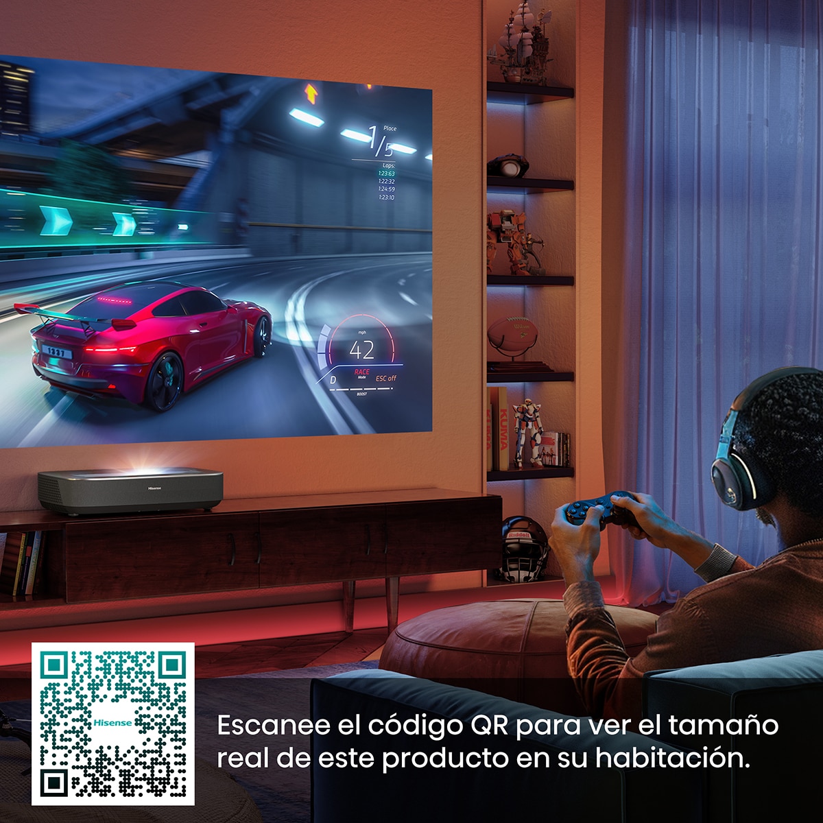 Proyector láser Hisense PL2 cinema tiro corto 4K, de 80" a 150" Negro-4