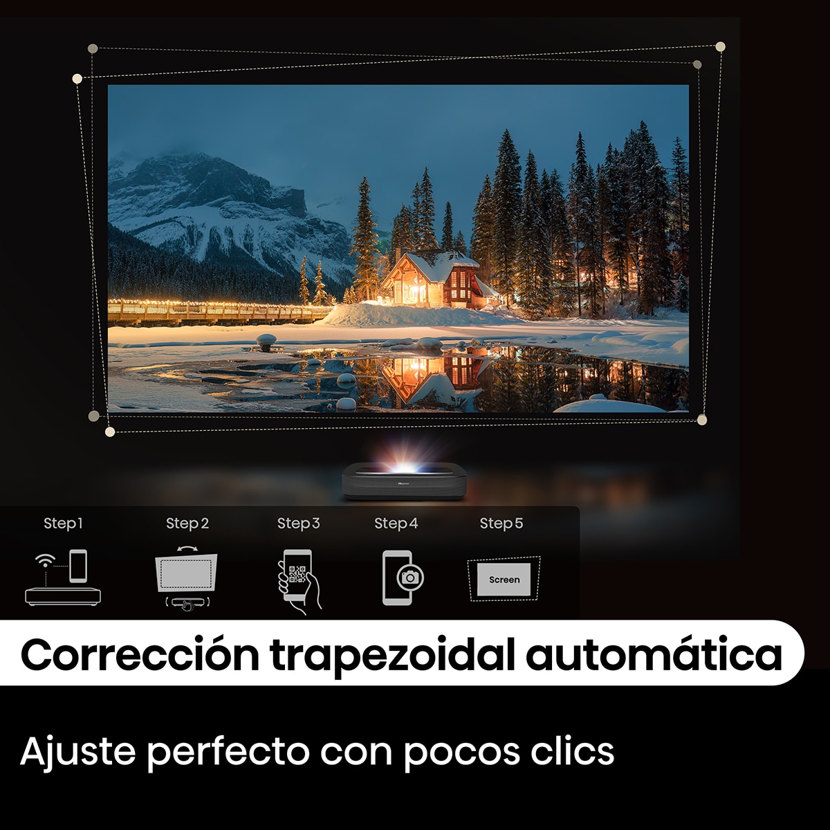Proyector láser Hisense PL2 cinema tiro corto 4K, de 80" a 150" Negro-14