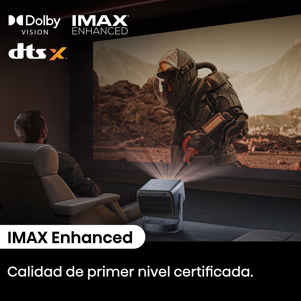 Mini Proyector Láser Hisense C2-ULTRA, UHD 4K, de 65" a 300", Dolby Vision, HDR completo, Fuente láser Trichroma, Diseñado para XBOX Gris metalizado-7