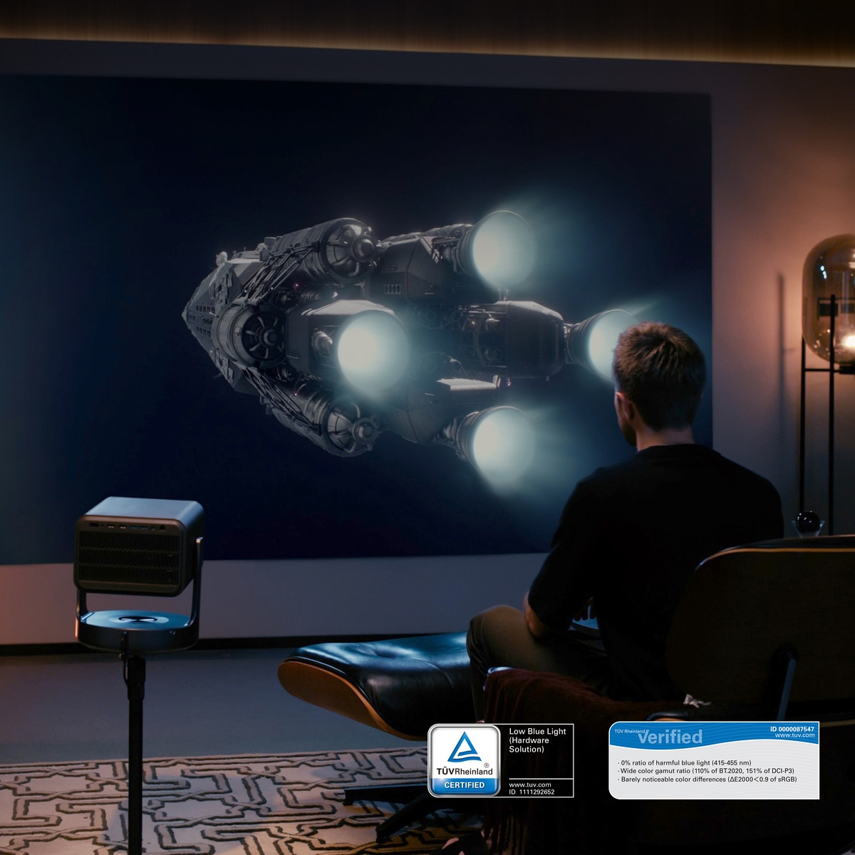 Mini Proyector Láser Hisense C2-ULTRA, UHD 4K, de 65" a 300", Dolby Vision, HDR completo, Fuente láser Trichroma, Diseñado para XBOX Gris metalizado-18