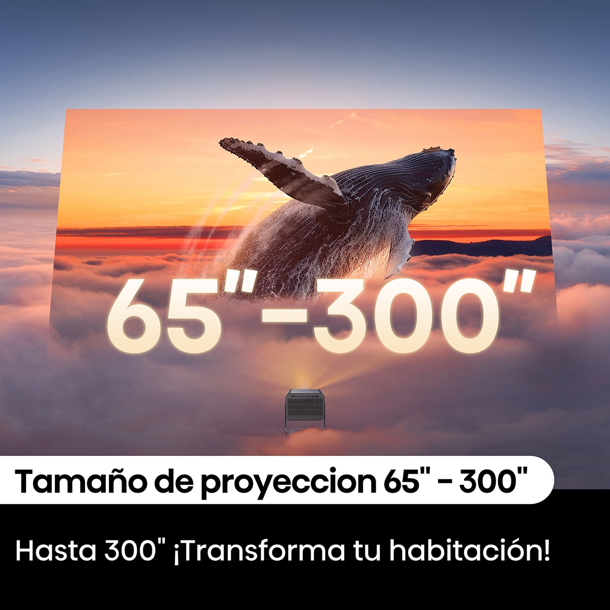 Proyector Láser Hisense C2, UHD 4K, 65 a 300" Tricrhoma Gris metalizado-5