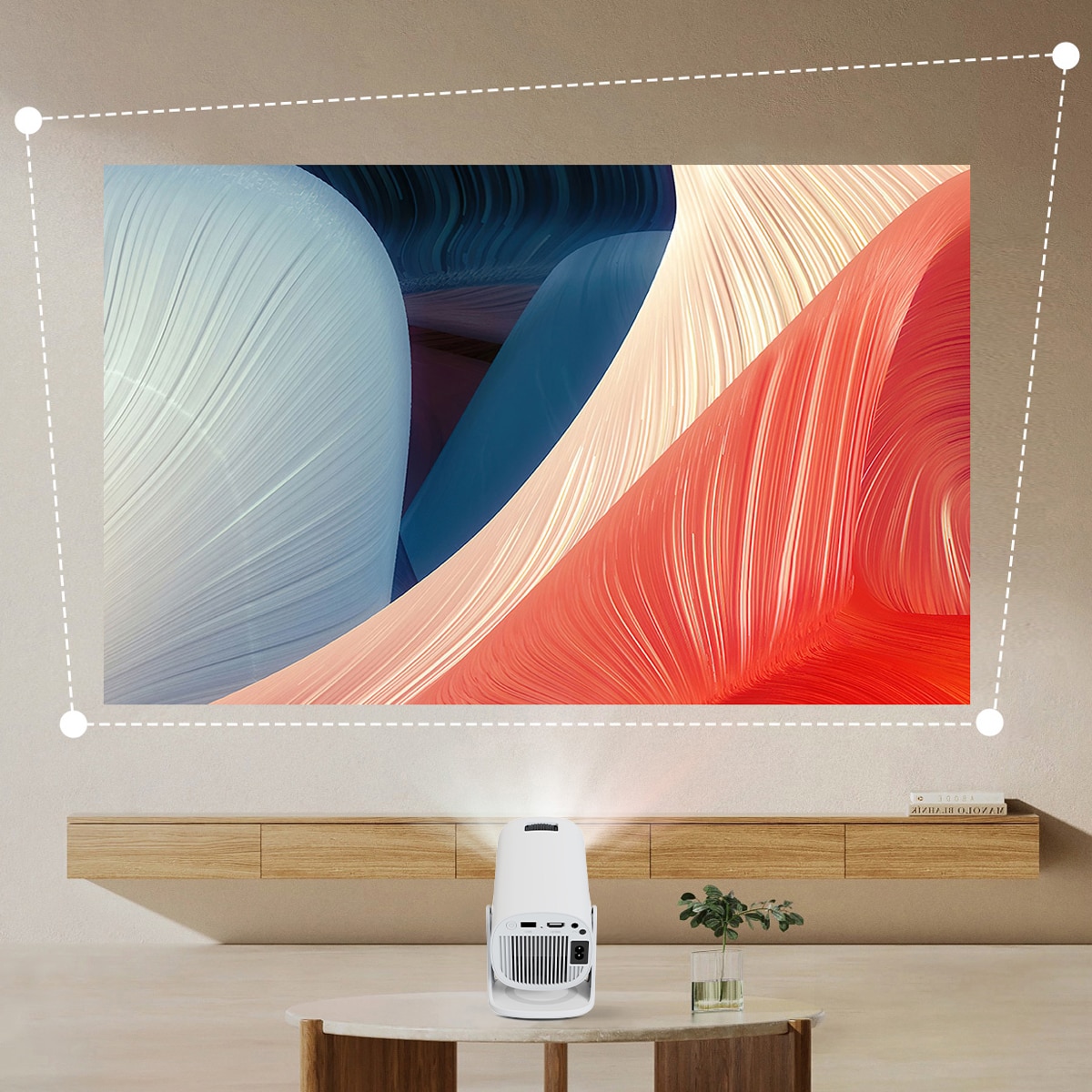 Proyector portátil Prixton Dalí, HD, 4800 lúmenes, 120". Blanco-6
