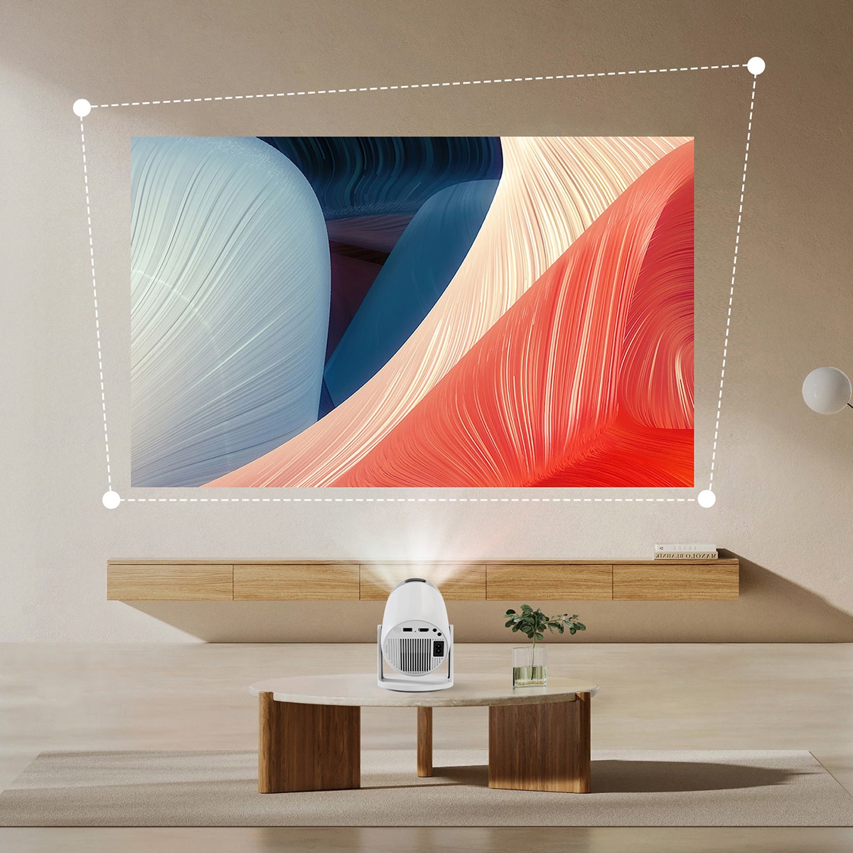 Proyector portátil Prixton Matisse, Full HD, 5800 lúmenes, 120", Wi-Fi Blanco-9
