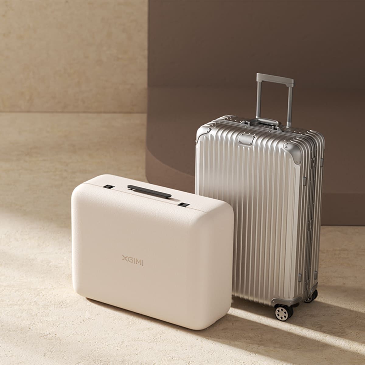 Set completo de proyector portátil XGIMI MoGo 3 Pro Full HD, hasta 200" Beige-3