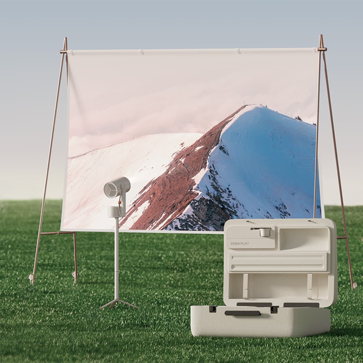 Set completo de proyector portátil XGIMI MoGo 3 Pro Full HD, hasta 200" Beige-4