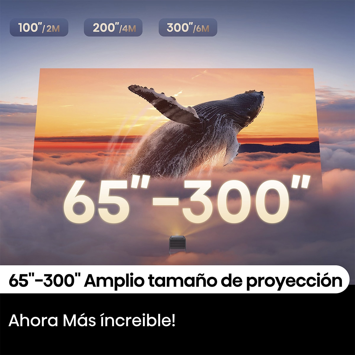 Mini Proyector Láser C2 edición Real Madrid, 65" a 300", UHD 4K, Láser Trichroma Gris metalizado-4