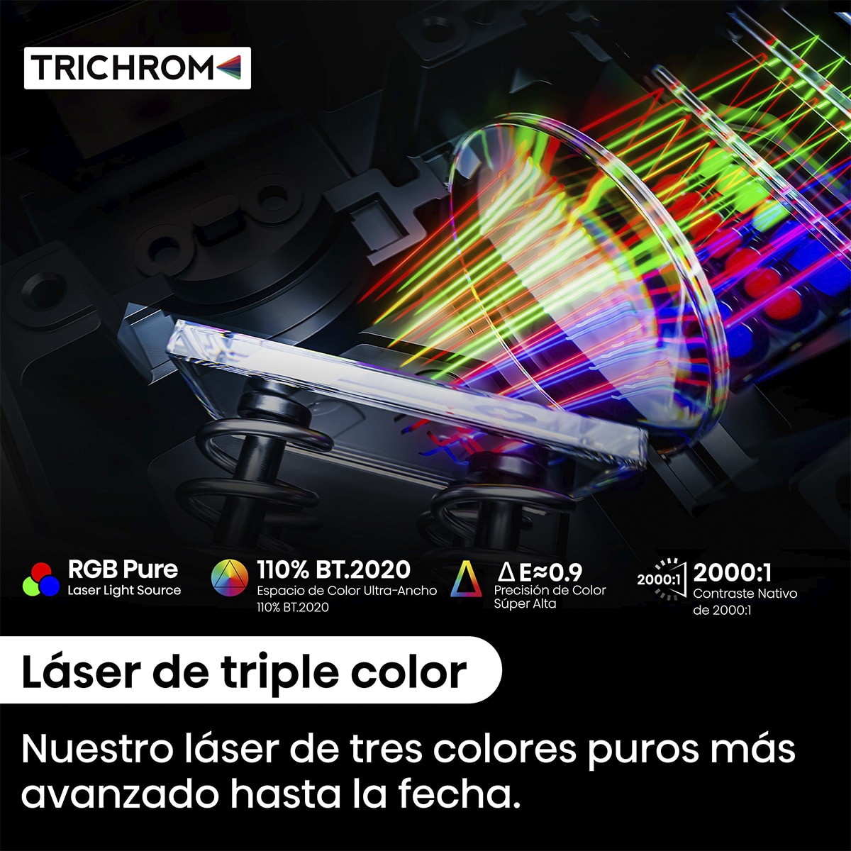 Mini Proyector Láser C2 edición Real Madrid, 65" a 300", UHD 4K, Láser Trichroma Gris metalizado-6