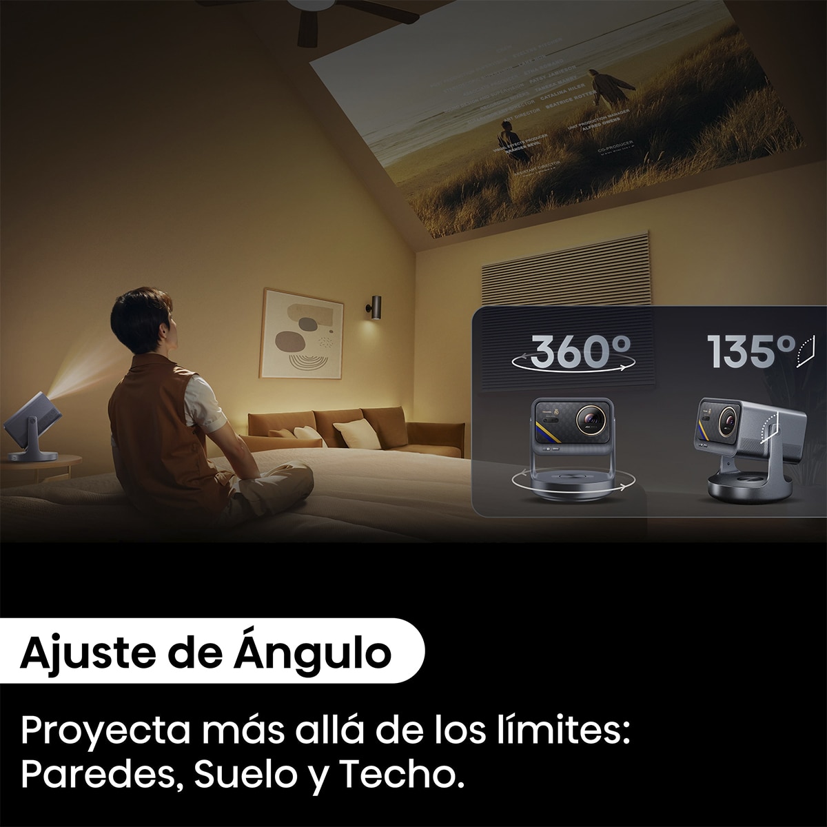 Mini Proyector Láser C2 edición Real Madrid, 65" a 300", UHD 4K, Láser Trichroma Gris metalizado-10