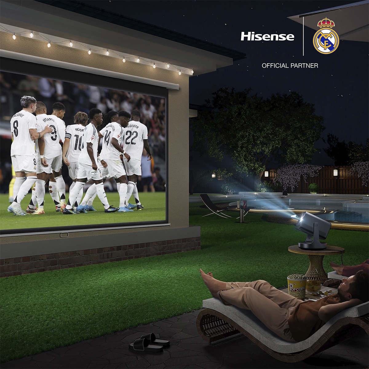 Mini Proyector Láser C2 edición Real Madrid, 65" a 300", UHD 4K, Láser Trichroma Gris metalizado-13