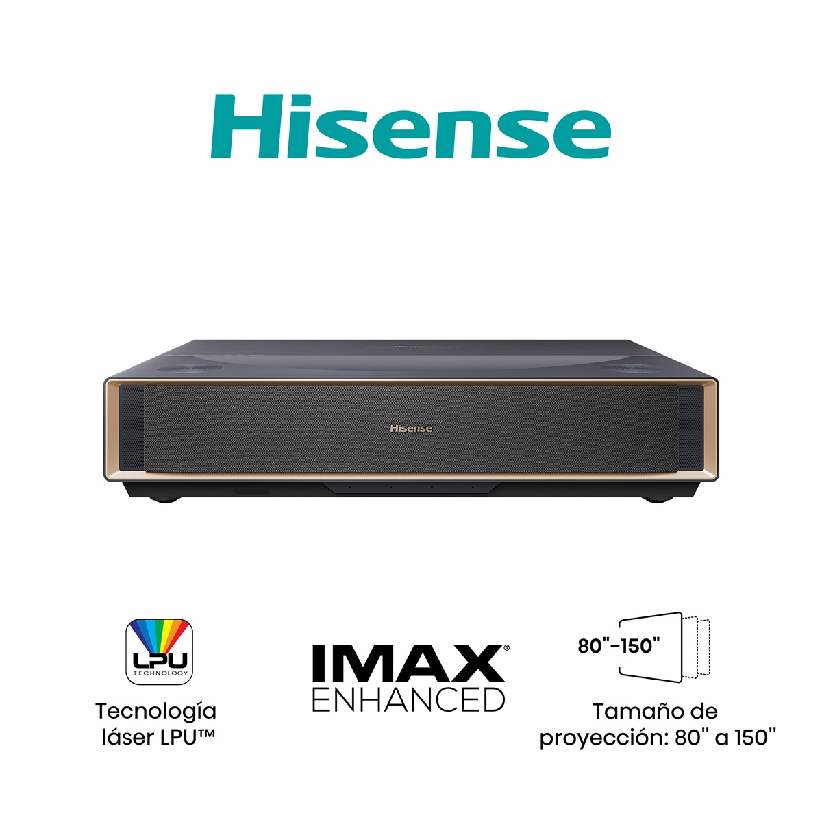 Proyector Laser Cinema tiro corto Hisense PT1, 4K, de 80 a 150" Tricroma Gris metalizado-2