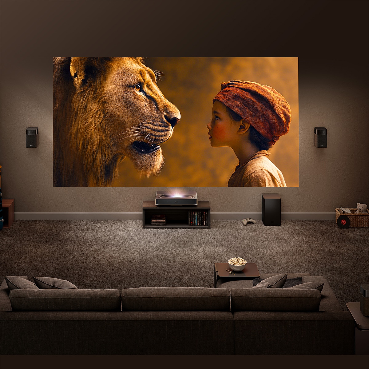 Proyector Laser Cinema tiro corto Hisense PT1, 4K, de 80 a 150" Tricroma Gris metalizado-13