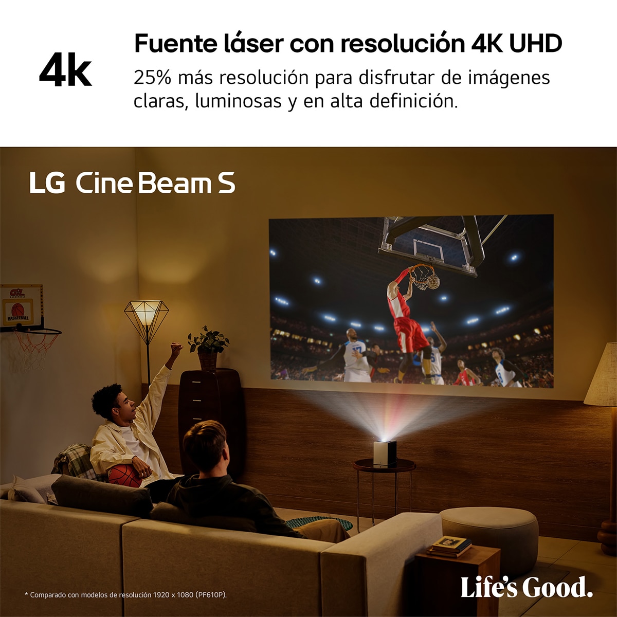 Proyector Láser de tiro ultra corto LG CineBeam PU615U, 4K Smart TV, 500 lumen, hasta 100" Plata / Negro-3