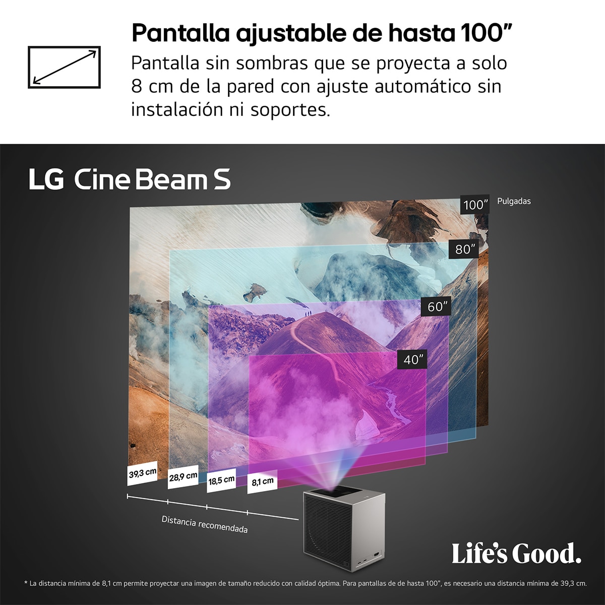 Proyector Láser de tiro ultra corto LG CineBeam PU615U, 4K Smart TV, 500 lumen, hasta 100" Plata / Negro-4