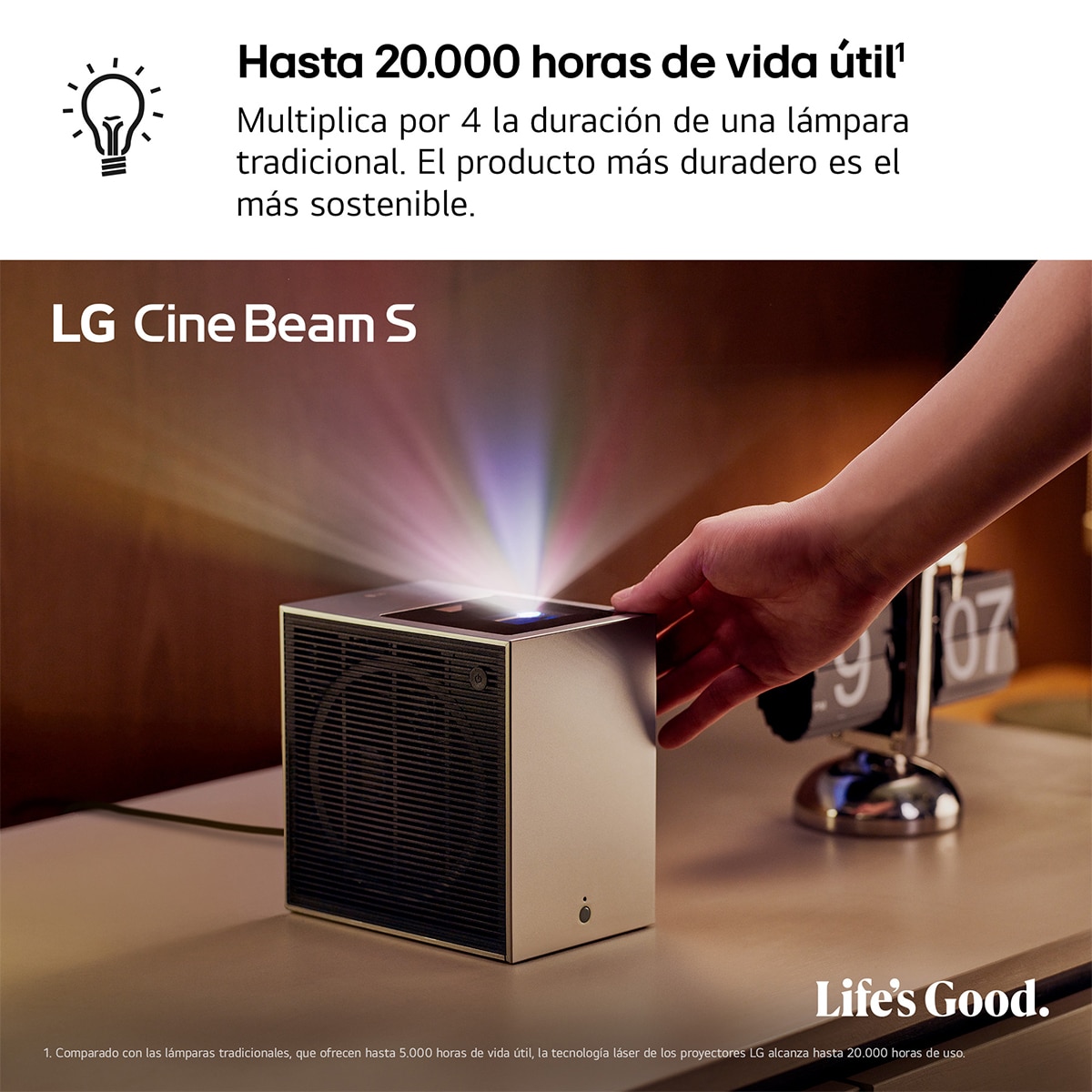 Proyector Láser de tiro ultra corto LG CineBeam PU615U, 4K Smart TV, 500 lumen, hasta 100" Plata / Negro-6