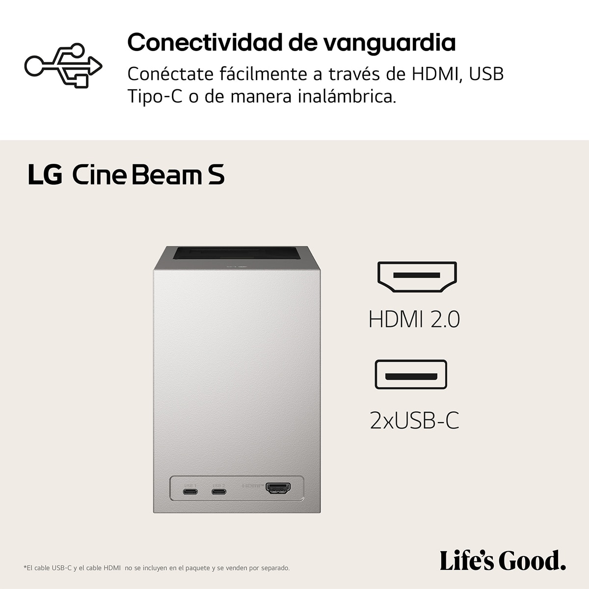 Proyector Láser de tiro ultra corto LG CineBeam PU615U, 4K Smart TV, 500 lumen, hasta 100" Plata / Negro-9