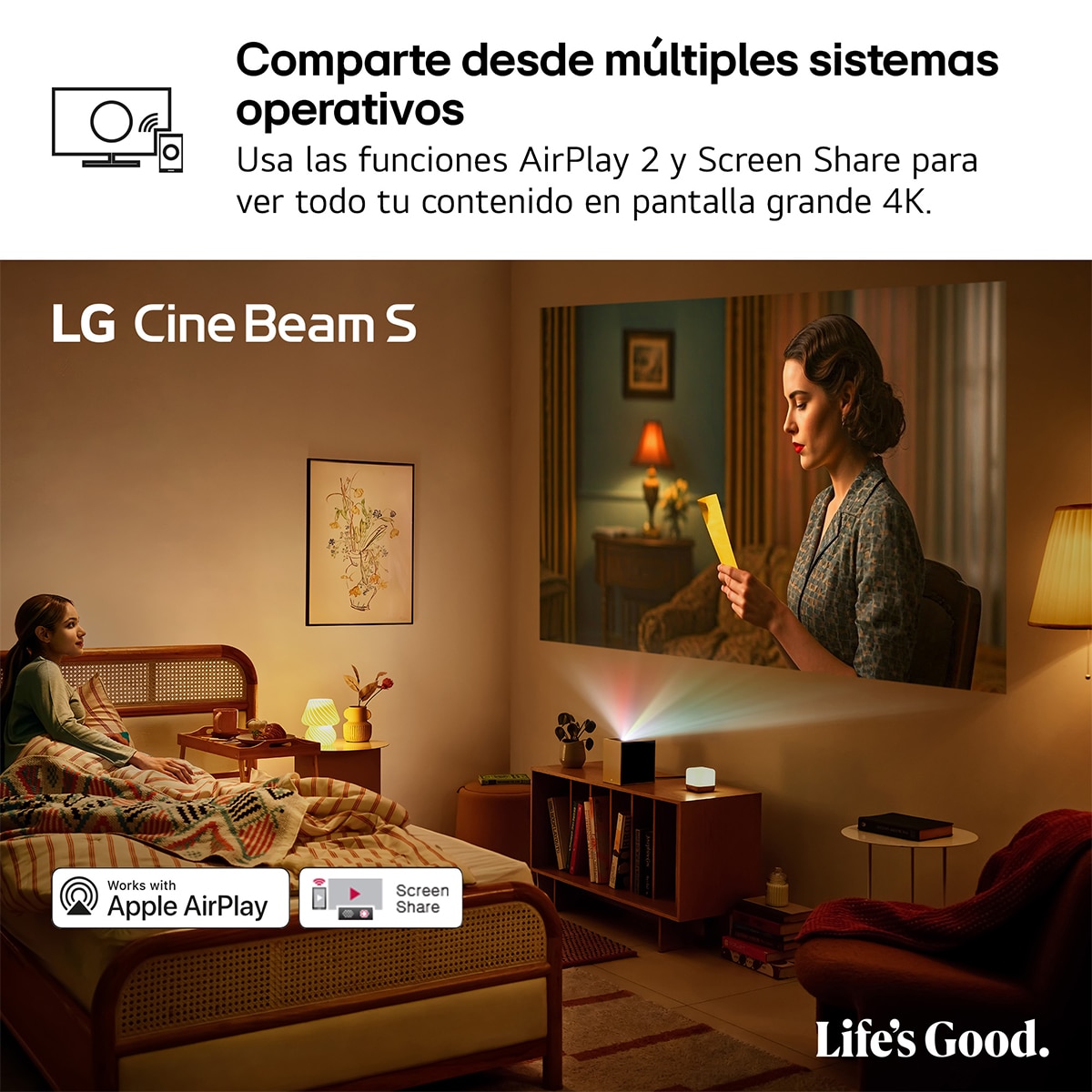 Proyector Láser de tiro ultra corto LG CineBeam PU615U, 4K Smart TV, 500 lumen, hasta 100" Plata / Negro-10