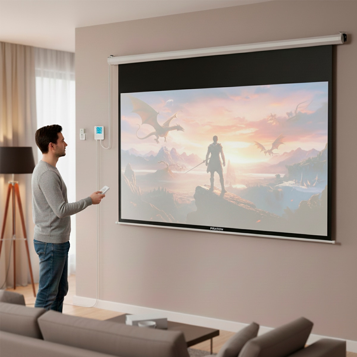 Pantalla de proyección Prixton Cinema Max hasta 100" Blanco-5