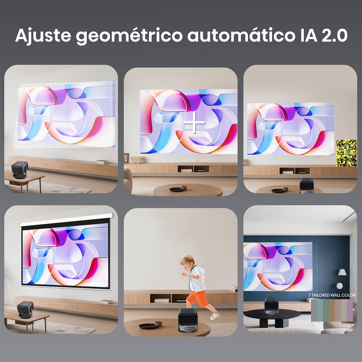 Proyector Laser Cinema Hisene C3, tiro largo, UHD 4K, de 65" a 300" Tricroma Gris metalizado-8