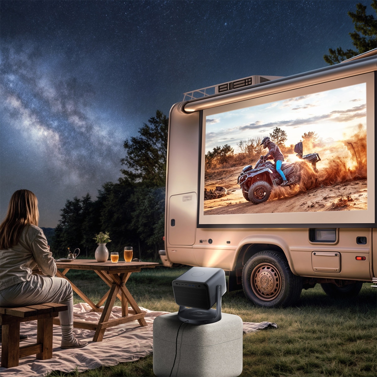 Proyector Laser Cinema Hisene C3, tiro largo, UHD 4K, de 65" a 300" Tricroma Gris metalizado-13