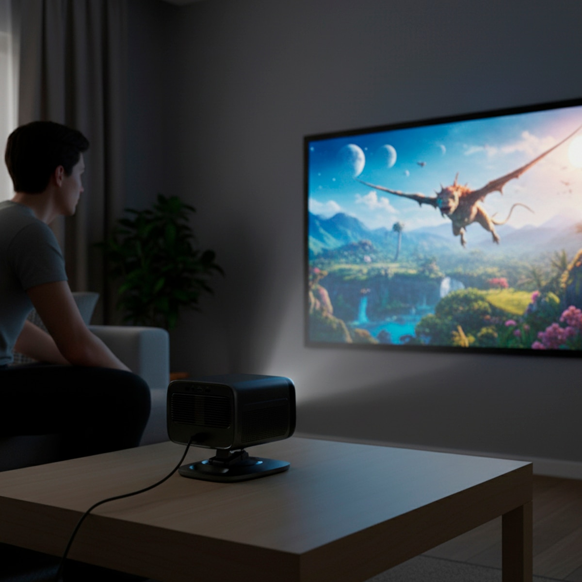 Proyector Prixton Monet Full HD, hasta 150", Wi-Fi Negro-10