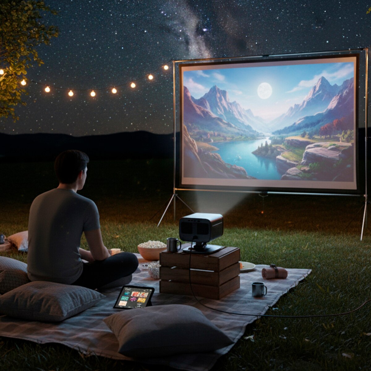 Proyector Prixton Monet Full HD, hasta 150", Wi-Fi Negro-11