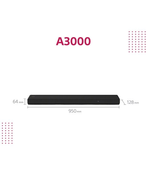 Barra de sonido Sony HT-A3000 3.1 Dolby Atmos y DTS:X - Negro Negro-3