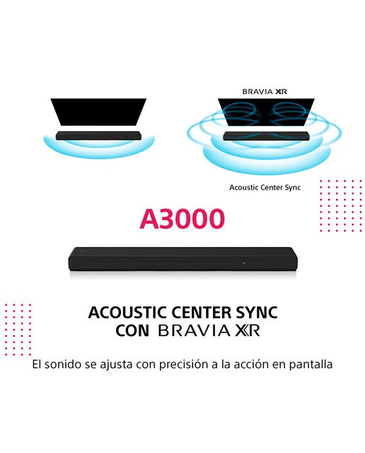 Barra de sonido Sony HT-A3000 3.1 Dolby Atmos y DTS:X - Negro Negro-5