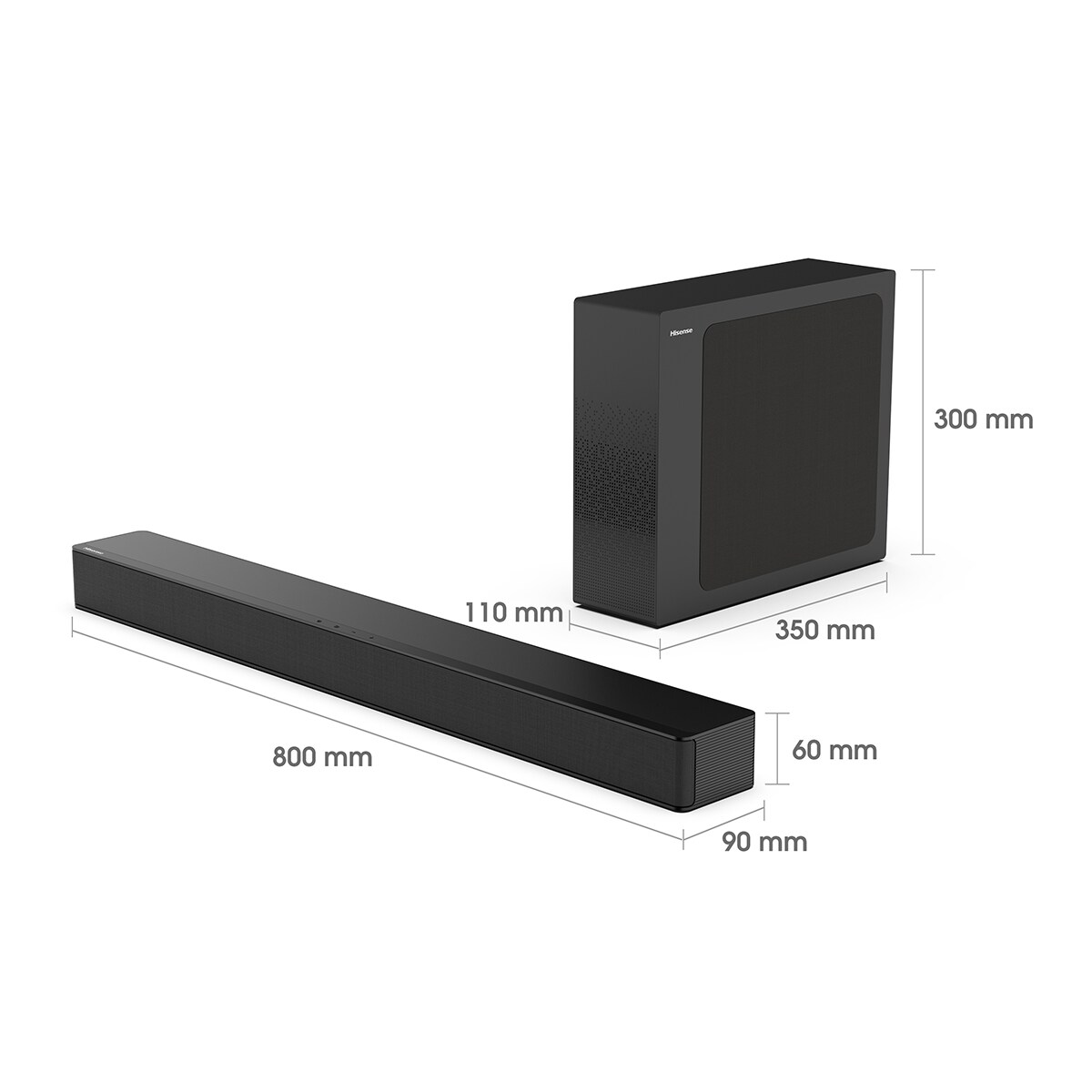 Barra de Som Hisense HS2100 2.1, Dolby Audio, 240W, Subwoofer Sem Fios Preto-3