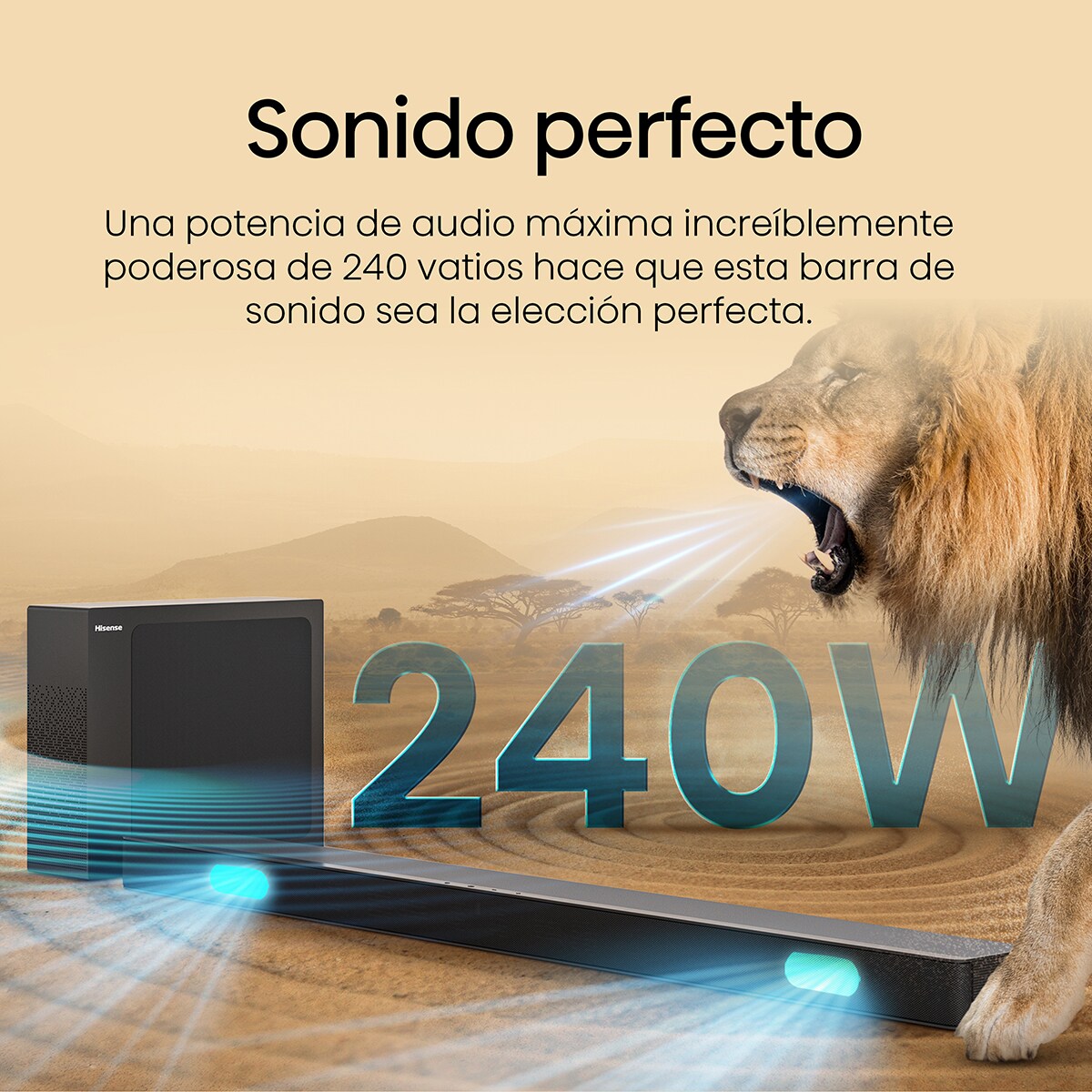 Barra de Som Hisense HS2100 2.1, Dolby Audio, 240W, Subwoofer Sem Fios Preto-5
