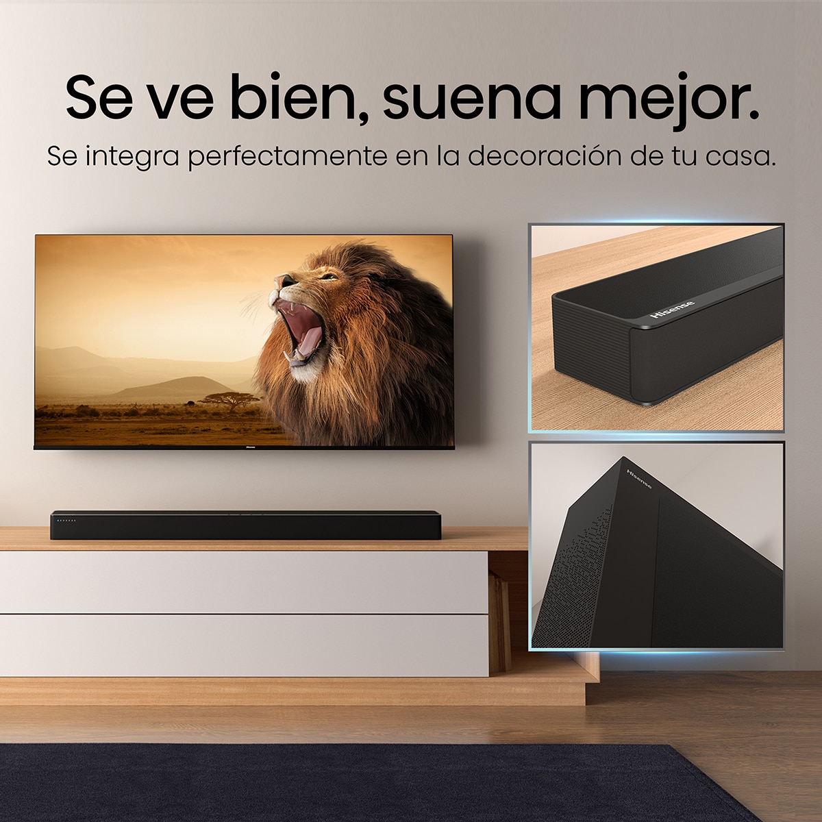 Barra de sonido Hisense HS2100 2.1 240W, Dolby Audio, subwoofer inalámbrico Negro-10