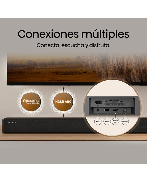 Barra de Som Hisense HS2100 2.1, Dolby Audio, 240W, Subwoofer Sem Fios Preto-13
