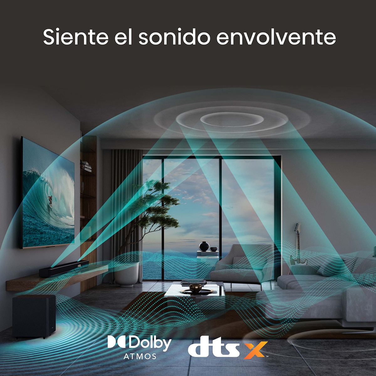 Barra de sonido Hisense AX5125H, 5.1.2 Dolby Atmos, con Subwoofer inalámbrico Negro-8