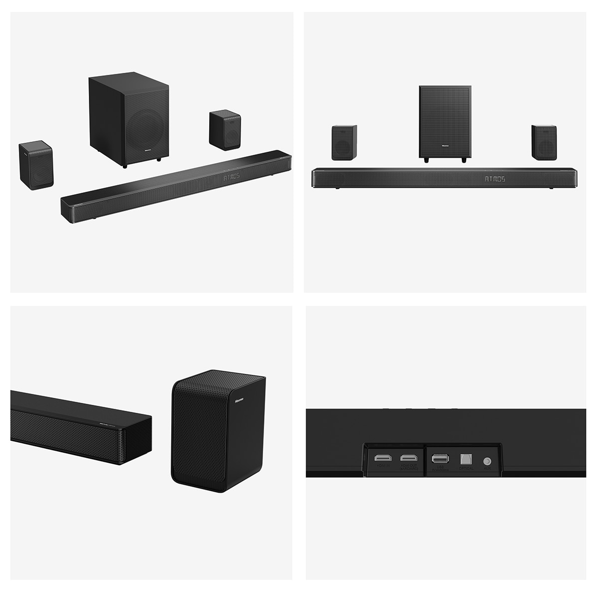 Barra de sonido Hisense AX5125H, 5.1.2 Dolby Atmos, con Subwoofer inalámbrico Negro-12