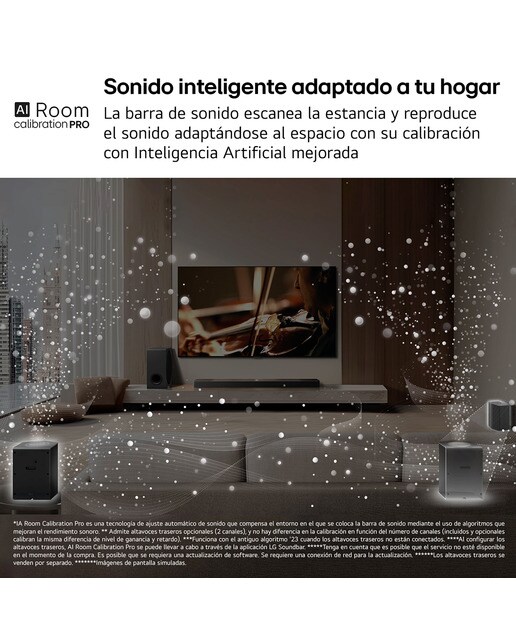 Barra de sonido LG S95TR AI Sound Pro 4K, 9.1.5, 810W, DHR10, Dolby Vision, Dolby Atmos y DTS:X, Wi-Fi, Subwoofer inalámbrico Negro-11