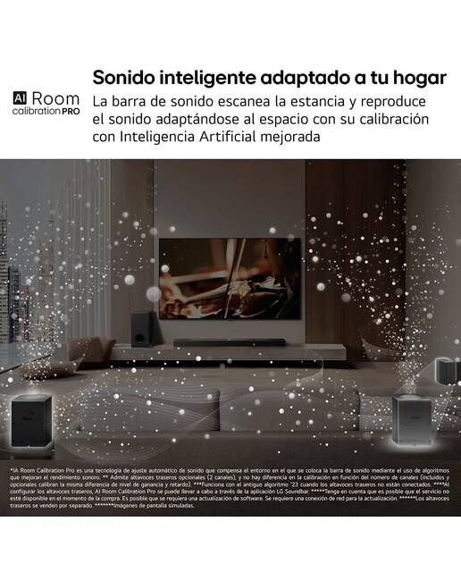 Barra de Som LG SG10TY AI Sound Pro 4K, 3.1, 420 W, HDR10, Dolby Vision, Dolby Atmos e DTS:X, Wi-Fi, Subwoofer Sem Fios Preto-10