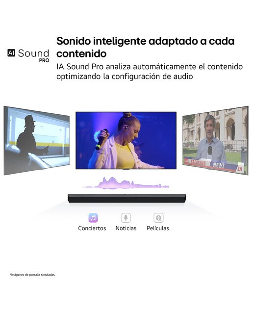 Barra de Som LG SG10TY AI Sound Pro 4K, 3.1, 420 W, HDR10, Dolby Vision, Dolby Atmos e DTS:X, Wi-Fi, Subwoofer Sem Fios Preto-12
