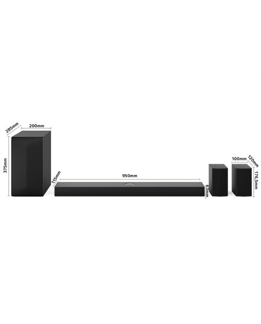Barra de sonido LG S70TR AI Sound Pro 4K, 5.1.1, 500W, HDR10, Dolby Vision, Dolby Atmos y DTS:X, Subwoofer inalámbrico Negro-2