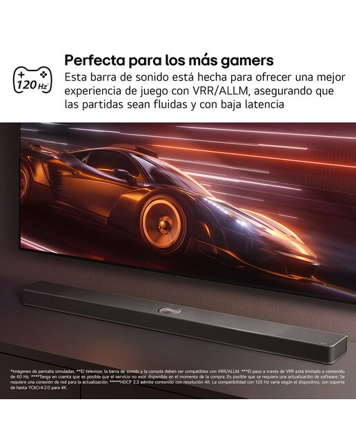 Barra de sonido LG S70TR AI Sound Pro 4K, 5.1.1, 500W, HDR10, Dolby Vision, Dolby Atmos y DTS:X, Subwoofer inalámbrico Negro-14