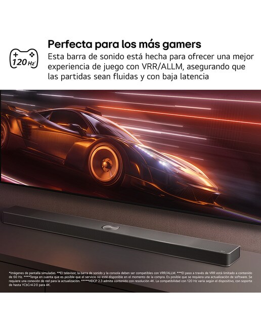 Barra de sonido LG S70TY AI Sound Pro 4K, 3.1.1, 400W, HDR10, Dolby Vision, Dolby Atmos y DTS:X, Subwoofer inalámbrico Negro-13