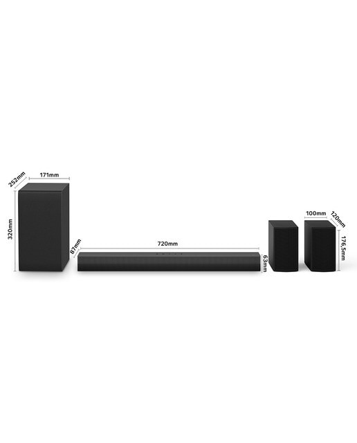 Imagen 2 de Barra de sonido LG S40TR AI Sound Pro, 4.1, 400W, Dolby Digital y DTS Digital Surround, Subwoofer inalámbrico - Negro Negro