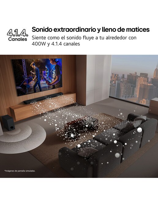 Imagen 8 de Barra de sonido LG S40TR AI Sound Pro, 4.1, 400W, Dolby Digital y DTS Digital Surround, Subwoofer inalámbrico - Negro Negro
