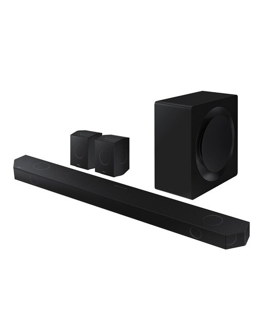 Barra de sonido Samsung 2024 HW-Q990D/ZF, 11.1.4, 656W, Dolby Atmos y DTS:X, Subwoofer inalámbrico, Wi-Fi, compatible con Asistentes de voz Negro-1