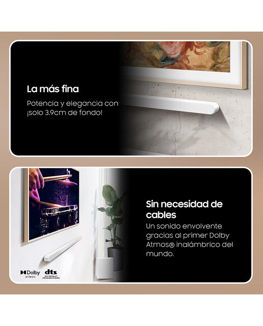 Barra de sonido UltraSlim Samsung 2024 HW-S701D, 3.1, Dolby Atmos y DTS: X, 250W, Subwoofer inalámbrico, Wi-Fi Blanco-4