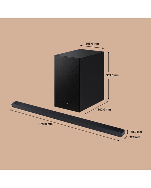Barra de sonido UltraSlim Samsung 2024 HW-S700D, 3.1, Dolby Atmos y DTS: X, 250W, Subwoofer inalámbrico, Wi-Fi Negro-3