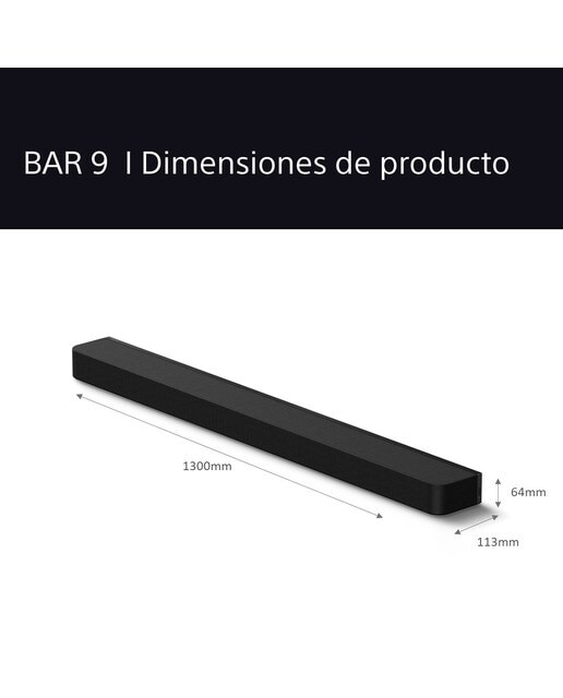 Barra de sonido Sony BRAVIA Theatre Bar 9, Dolby Atmos, 13 altavoces, Wi-Fi, Bluetooth, 360 Spatial Sound Mapping Negro-9