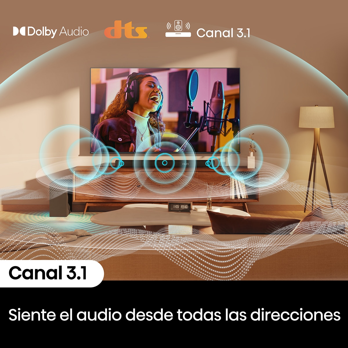 Barra de sonido Hisense HS3100, 3.1, Dolby Digital Plus, 480W con Subwoofer inalámbrico Negro-5