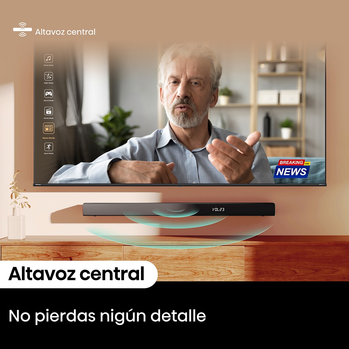 Barra de sonido Hisense HS3100, 3.1, Dolby Digital Plus, 480W con Subwoofer inalámbrico Negro-7