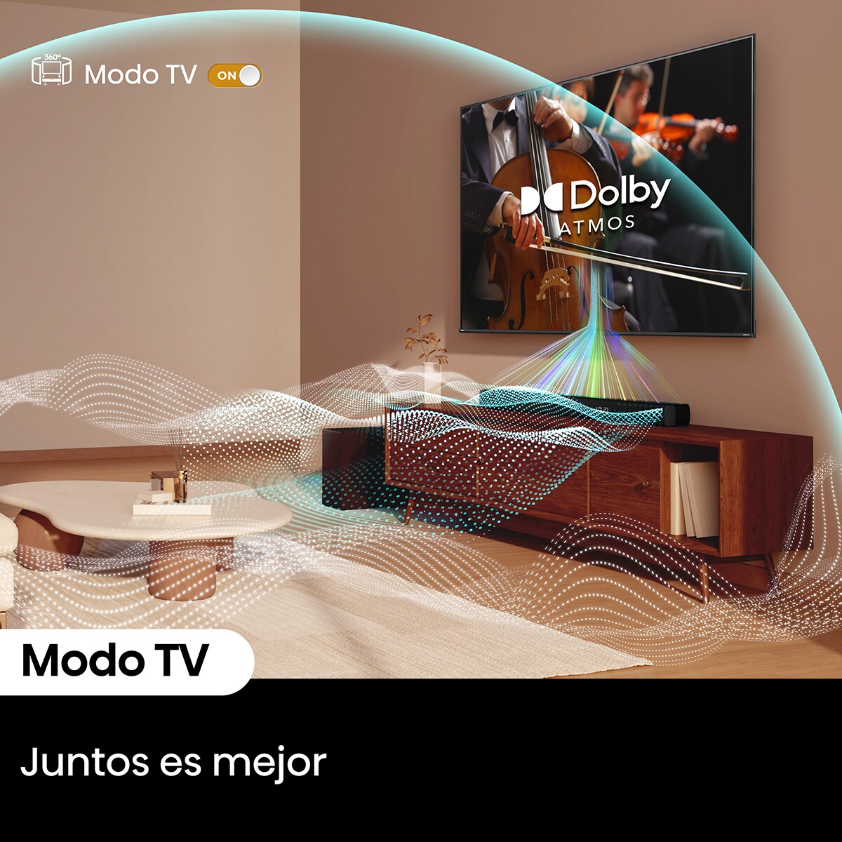 Barra de sonido Hisense HS3100, 3.1, Dolby Digital Plus, 480W con Subwoofer inalámbrico Negro-9