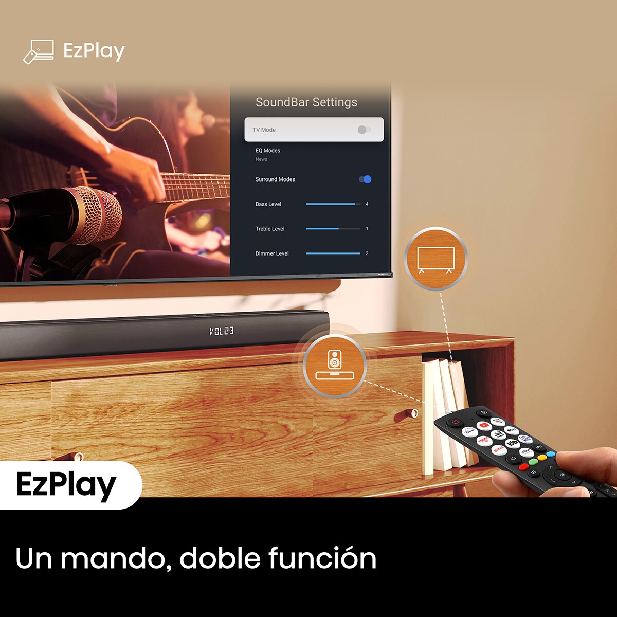 Barra de sonido Hisense HS3100, 3.1, Dolby Digital Plus, 480W con Subwoofer inalámbrico Negro-10